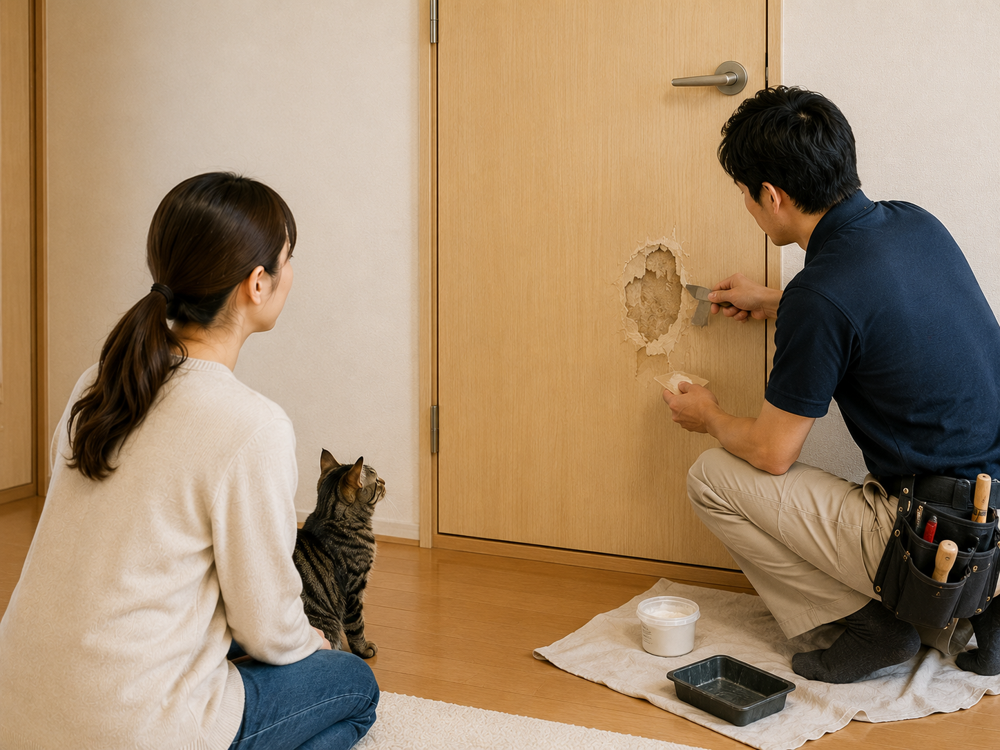 ドア穴補修